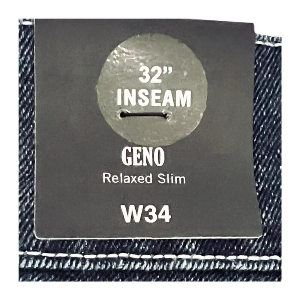 True Religion Mens Dark Wash Geno Flap Pockets Slim Fit Jeans Sz 34 x 32 New